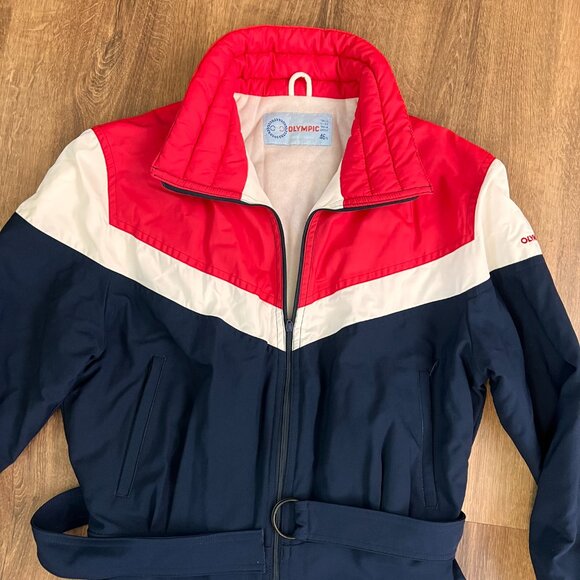 French Vintage 70s 80s Olympic One Piece Ski Suit  France Color block Retro - Picture 4 of 15